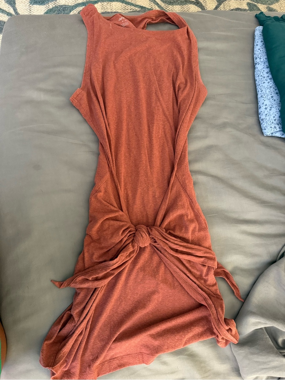 aerie Rust Knot-Front Maxi Dress